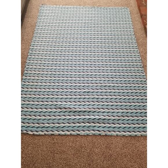 Sealife Fish Ocean Wave Blue Quilt Twin Bedspread Coral Starfish 80"x 59" Cotton - Picture 7 of 7